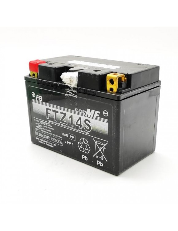 Motorradbatterie 12 V/11,6 Ah – Furukawa ftz14s, werkseitig versiegelt, aktiviert