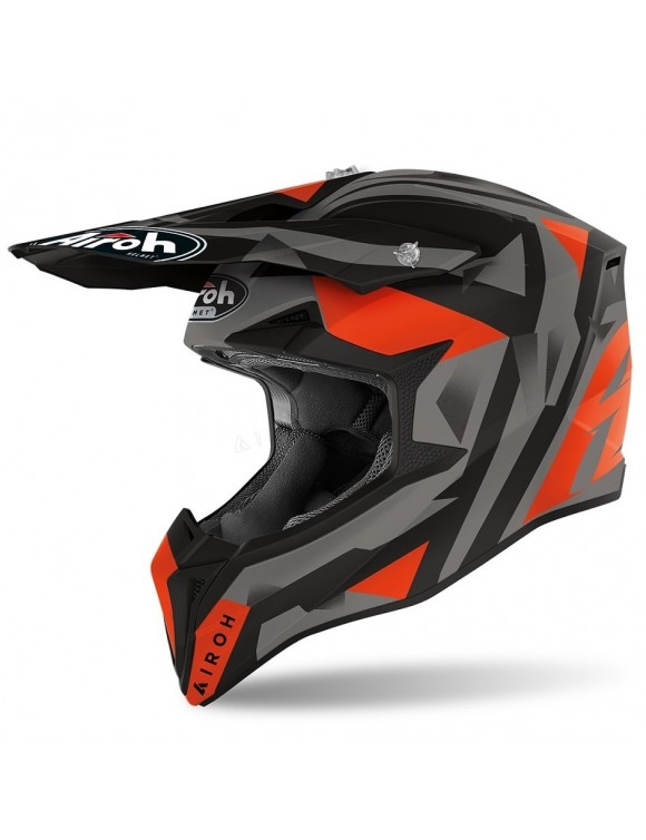 Motocross-Helm Airoh Wraap Sequel Orange Matt Undurchsichtig