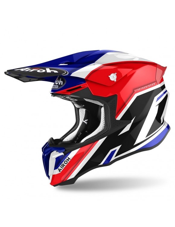 Motocross-Helm Airoh Twist 2.0 Shaken Glossy Blue