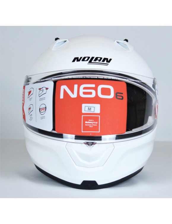 Casque de Moto Intégral Nolan N60-6 Classic 5 en Métal Blanc Brillant - 5