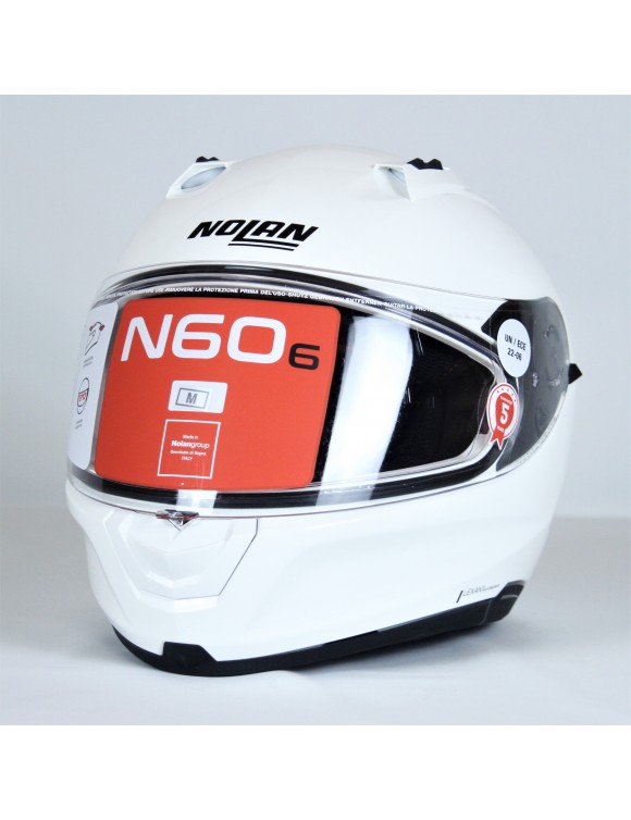Casque de Moto Intégral Nolan N60-6 Classic 5 en Métal Blanc Brillant - 2