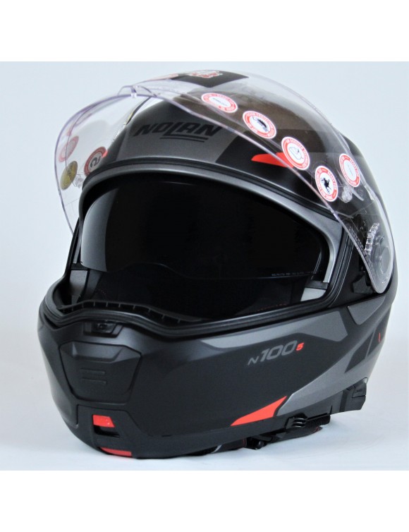 Nolan N100.5 Plus Milestone 51 Flat Lava Gray Opaque Modular Motorcycle  Helmet