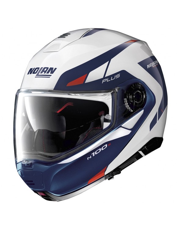 Nolan N100.5 Plus Milestone 57 Metal White Glossy Modular Motorcycle Helmet