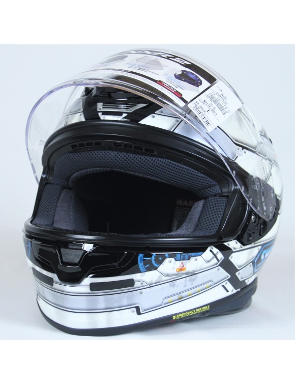 Casco Moto Integrale Shoei NXR2 Fortress TC-6 Bianco/Nero Lucido - 3 Casco Moto Integrale Shoei NXR2 Fortress TC-6 Bianco/Nero Lucido - 3