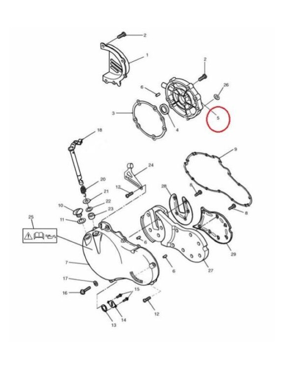 Tapa, tapa de embrague izquierda, repuesto original Triumph t1261030 - 2