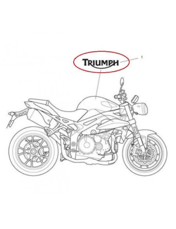 Calcomanía adhesiva para depósito, recambio original t2402536, Triumph Speed ​​Triple - 1
