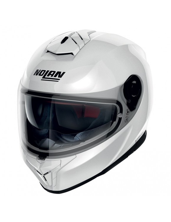 Nolan N80.8 Classic N-Com 005 Metal White Glossy Full Face Motorcycle Helmet