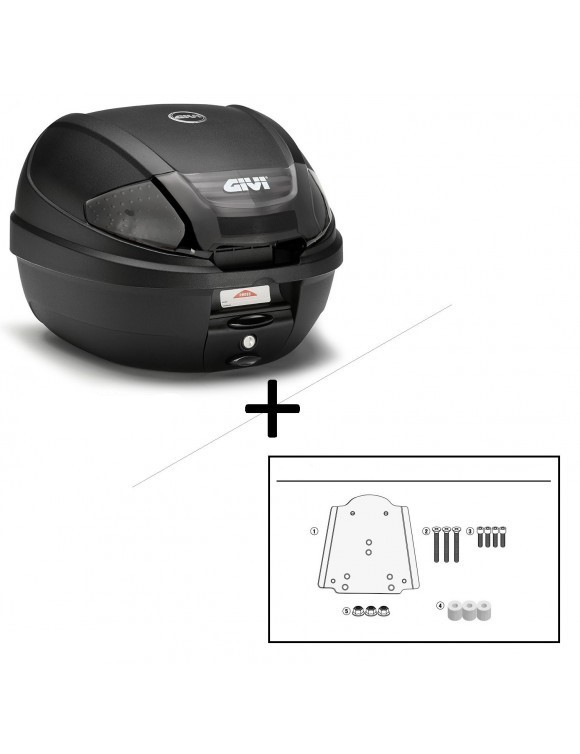 Kit complet 30L GIVI E300NT2 + PIAGGIO LIBERTY 50-125-150 BACKAGE - 1