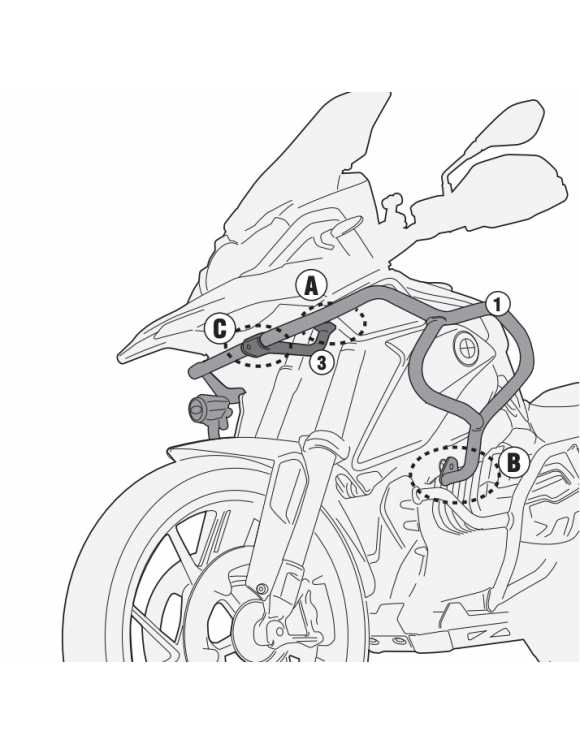 Kit motor negro 25 mm GIVI TNH5128 BMW R 1250 GS(a partir 2019) - 1