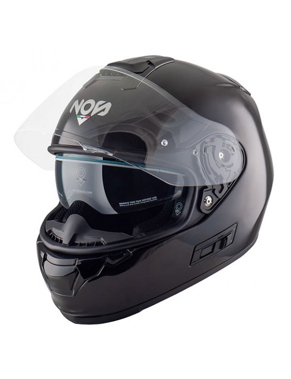Full length motorcycle helmet GLASS FIBER NS NS-7F Full Face Black NS07F0BK