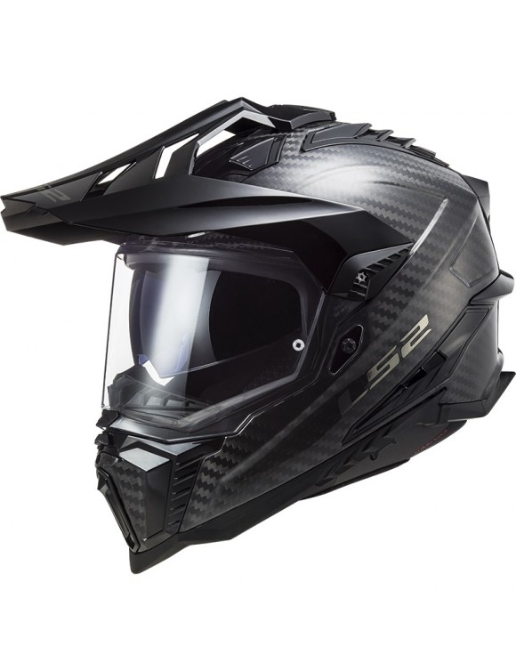 Integral Carbon Motorcycle Helmet LS2 MX701 Explorer Solid Carbon Polished