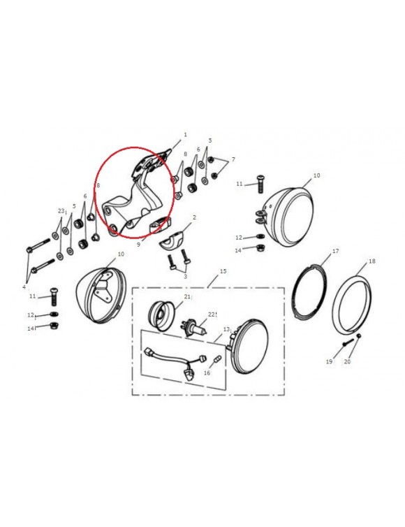Support de phare d'origine T2700615, Triumph SPEED TRIPLE - 4
