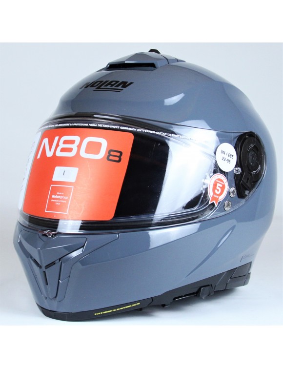 Casco Nolan N80-8 Wanted N-com Flat Lava Grey Orang