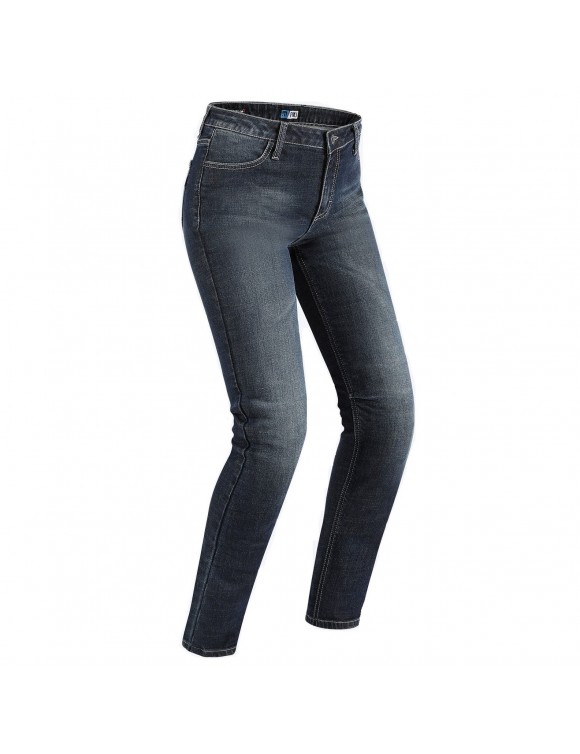 Women's summer motorcycle jeans with Promojeans new rider denim blue protections