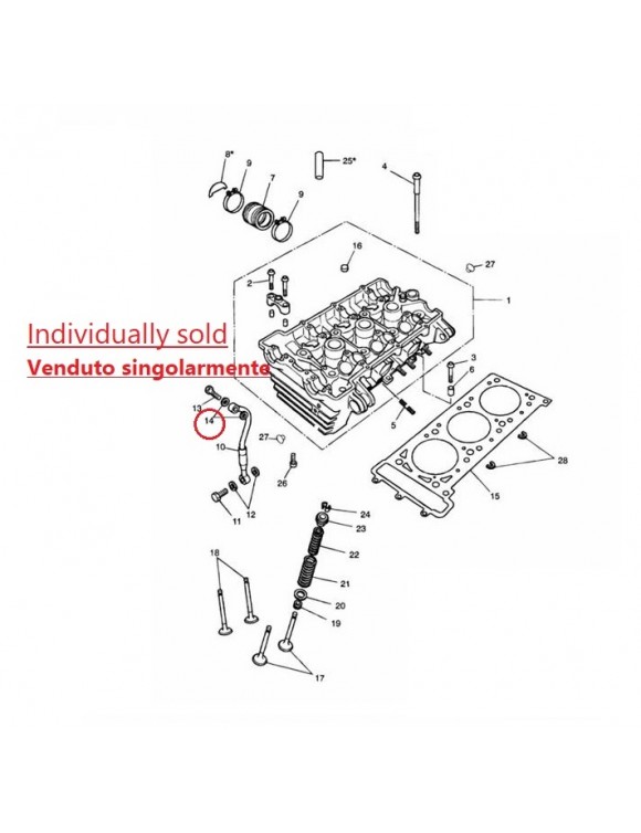 Ölzulaufdichtung, Original Triumph-Ersatzteil T3550546 - 1 Ölzulaufdichtung, Original Triumph-Ersatzteil T3550546 - 1