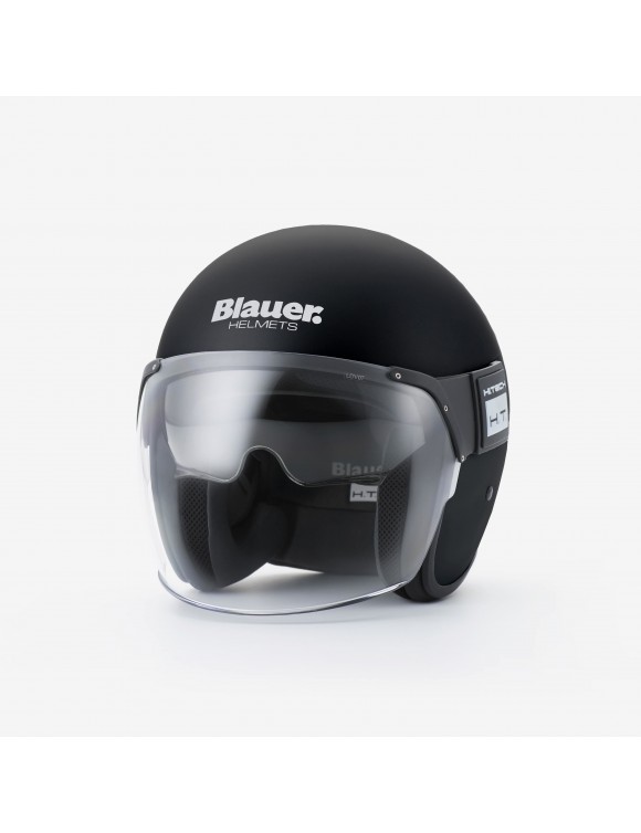 Casco de moto jet Blauer pod de fibra de vidrio en negro mate - 1