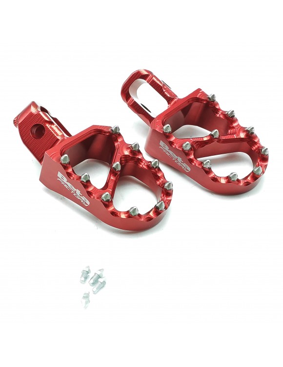 Paire de repose-pieds surdimensionnés en aluminium, rouges, d'origine pour Beta RR