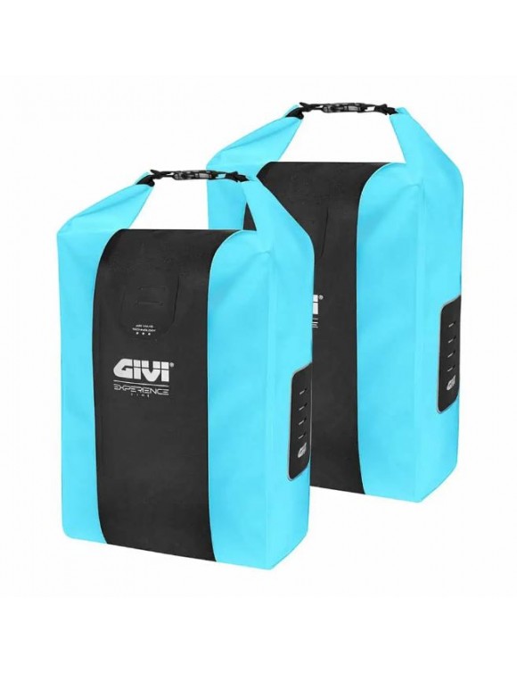 "Junter" Pair of Side Bags for Bicycles, 20+20L, Light Blue, Waterproof - Givi EX01AC