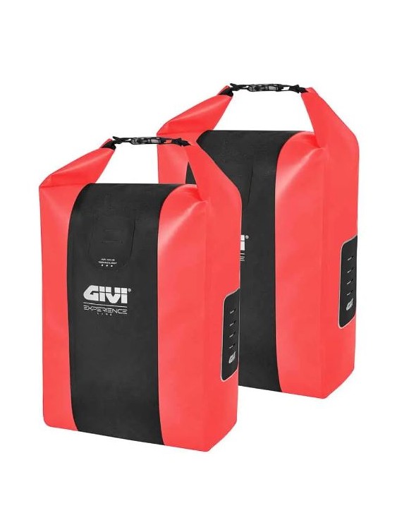 "Junter" Pair of Side Bags for Bicycles, 20+20L, Red, Waterproof - Givi EX01RC