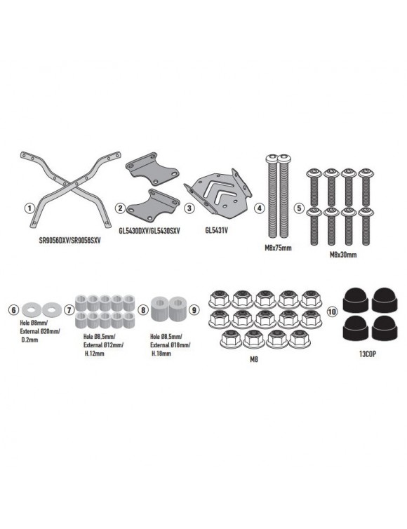 Kit de Fijación Trasera, Givi SR9056 para Top Case Monolock, Royal Enfield Hunter 350 - 1