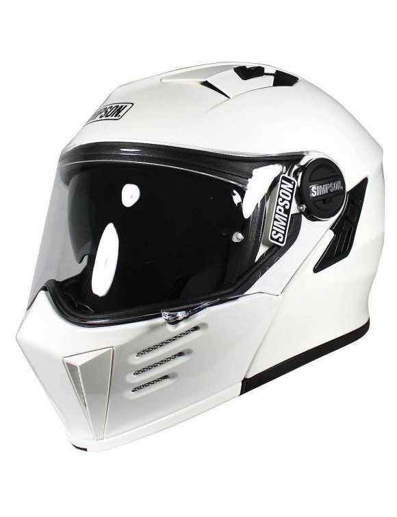 Simpson Darksome Glossy White Modular Motorcycle Helmet