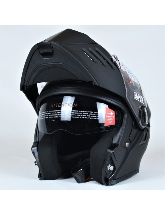 Casco de moto modular Simpson Darksome negro mate - 5