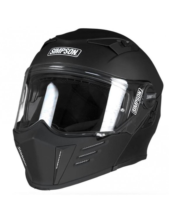 Casco de moto modular Simpson Darksome negro mate - 1