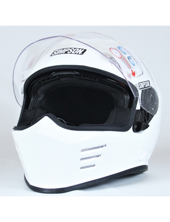 Casco Integral de Moto Simpson Venom Blanco Brillante - 3