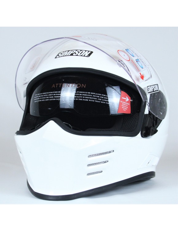 Casco Integral de Moto Simpson Venom Blanco Brillante - 4