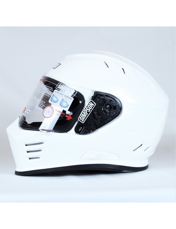 Casco Integral de Moto Simpson Venom Blanco Brillante - 6