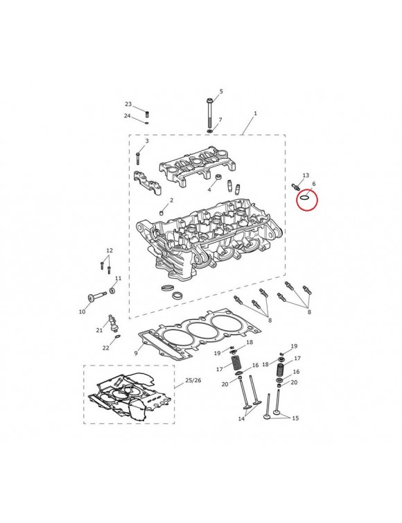 Dichtung, Zylinderkopf-Toroid-O-Ring, Triumph-Originalersatzteil t3600188 - 2