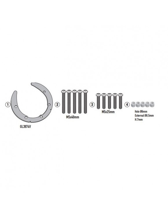 Flangia Givi BF78 per Borse Serbatoio Tanklock/ED, KTM Duke 790-890 - 1