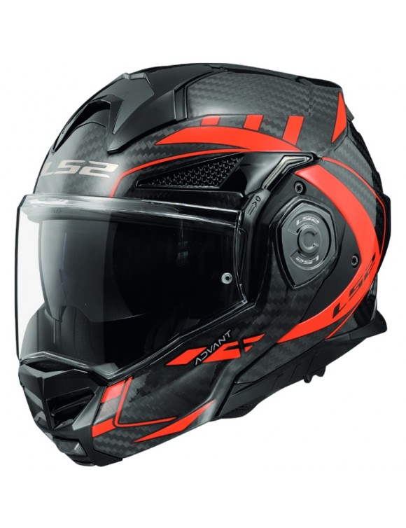 Casque de moto modulaire LS2 FF901 Advant X Future Rouge Brillant - 1