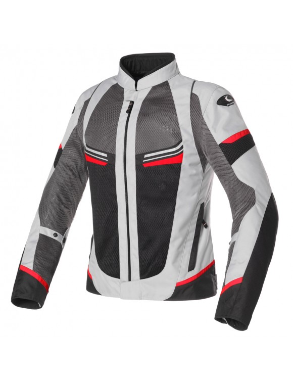 Clover Airjet-5 Lady Red/Grey/Black Summer Women's Motorcycle Jacket