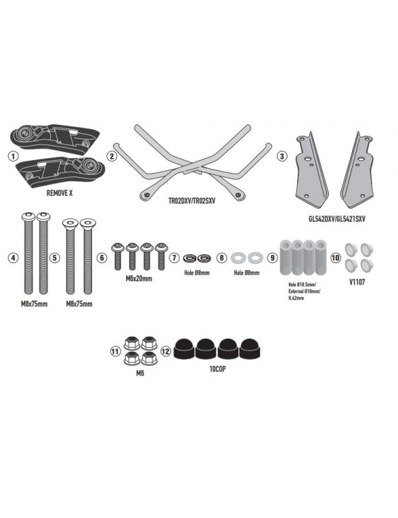 Kit de marco lateral de liberación rápida, Givi TR2148, YAMAHA TRACER 700 - 1