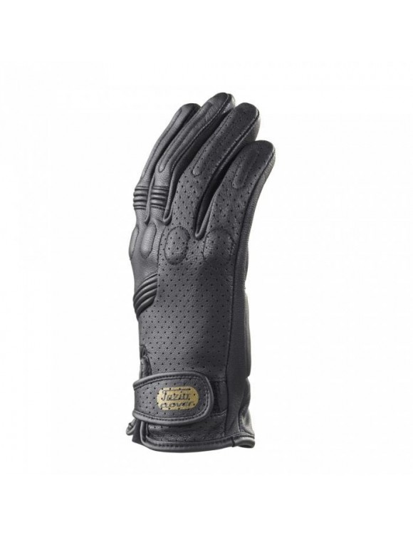 Clover Tazio-r gants de moto courts en cuir style vintage noir - 2