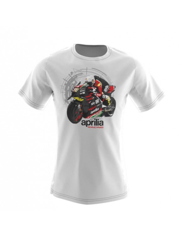 T-shirt maniche corte bambino, bianca con grafica,original Aprilia Racing (5/6a) - 2