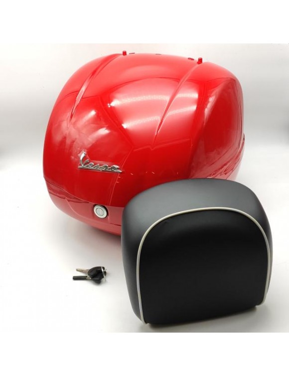 Topcase and backrest kit, red, original cm273376, Vespa GTS / GTS Super 125-300