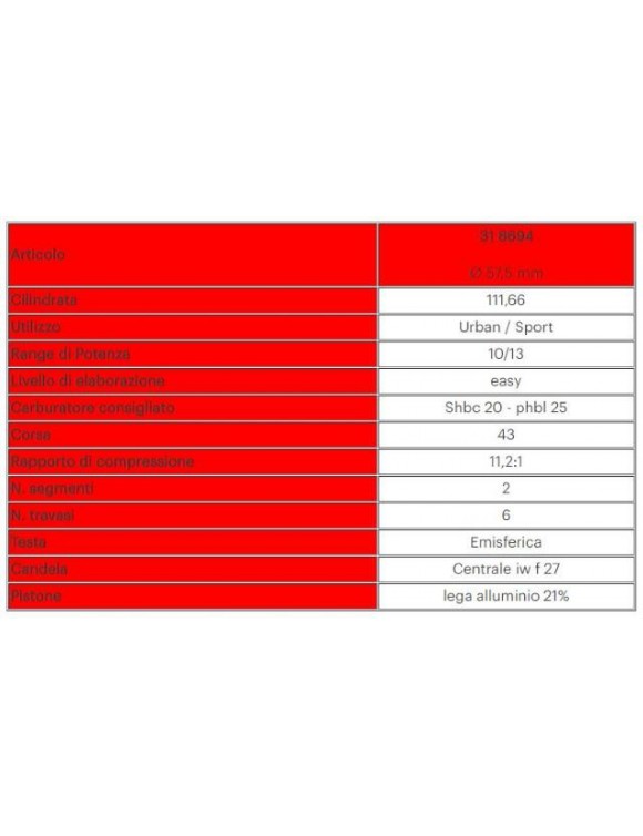 Gruppo termico ø57,5 per Piaggio ape 50, Vespa 50 pk/special - Malossi 318694 - 5