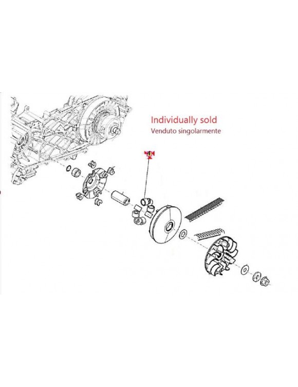 Galet de poulie, 1a019456, Piaggio Beverly 400 hpe e5, Mp3 400 e5 hpe/abs - 2 Galet de poulie, 1a019456, Piaggio Beverly 400 hpe e5, Mp3 400 e5 hpe/abs - 2