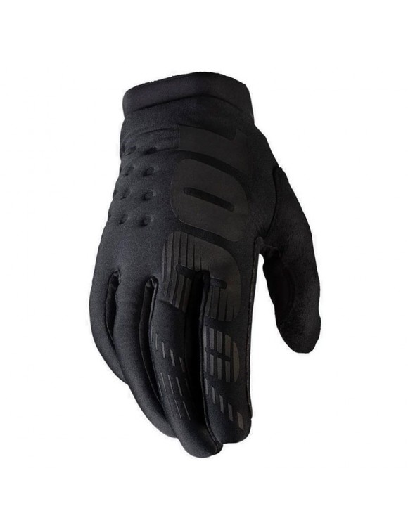 100% Brisker Black Summer Men's Motorcycle Gloves