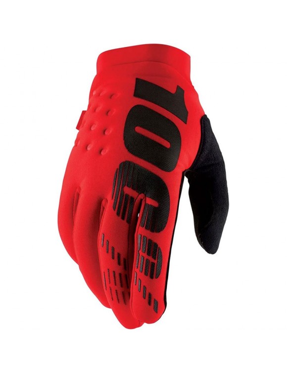 100% Brisker Red Summer Men's Motorcycle Gloves