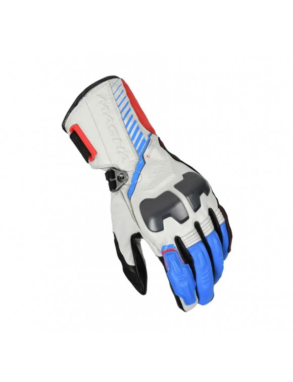 Macna Rango RTX White/Red/Blue Men's Summer Motorcycle Gloves