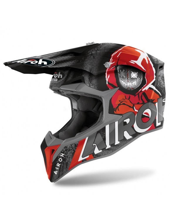 Moto Cross Helmet Airoh Wraap Alien Red Matt Opaque