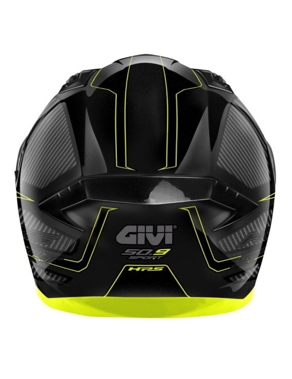 Casco integral de moto Givi 50.9 Enigma amarillo carbón brillante - 4