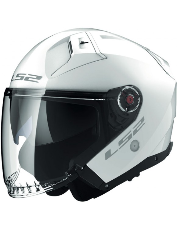 Casco de moto LS2 OF603 Infinity II Jet blanco sólido brillante - 1