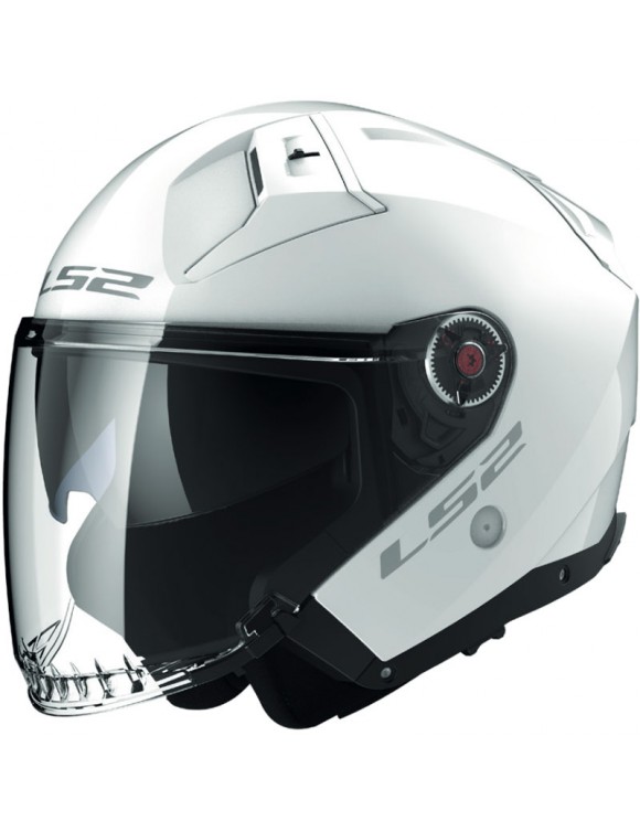 LS2 OF603 Infinity II Jet Motorcycle Helmet Solid White Glossy