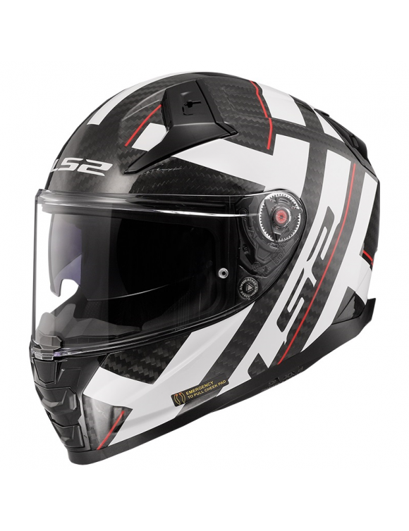 Casco integral de moto LS2 Vector II Carbon Strong Glossy White - 1