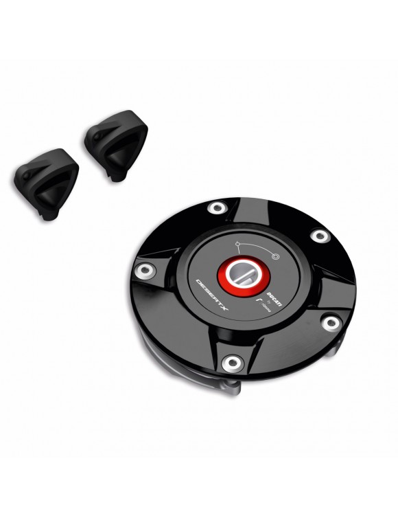 Tapón de depósito de combustible de aluminio, negro, original 97780141AA, Ducati Desert - 1