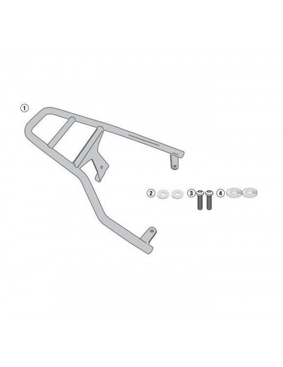Rear Attachment Kit, Black, Givi SR5608 for Vespa SPRINT/PRIMAVERA 50-125-150 - 1